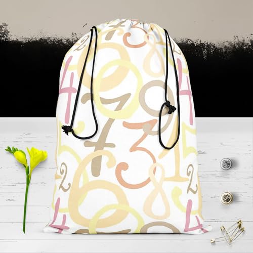 Image of ArtzFolio Numbers | Reusable Sack Bag | Bag for Gym, Storage, Vegetable & Travel