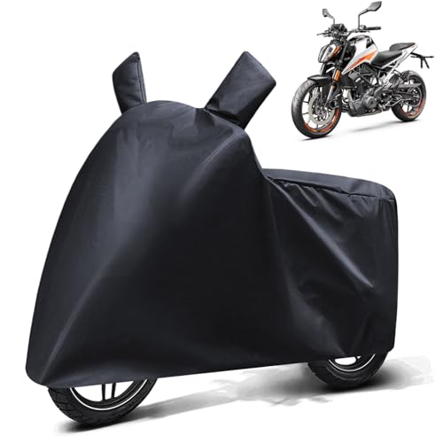 Image of FABTEC Waterproof Bike Body Cover Compatible with KTM 390 Duke, A3 (Black)