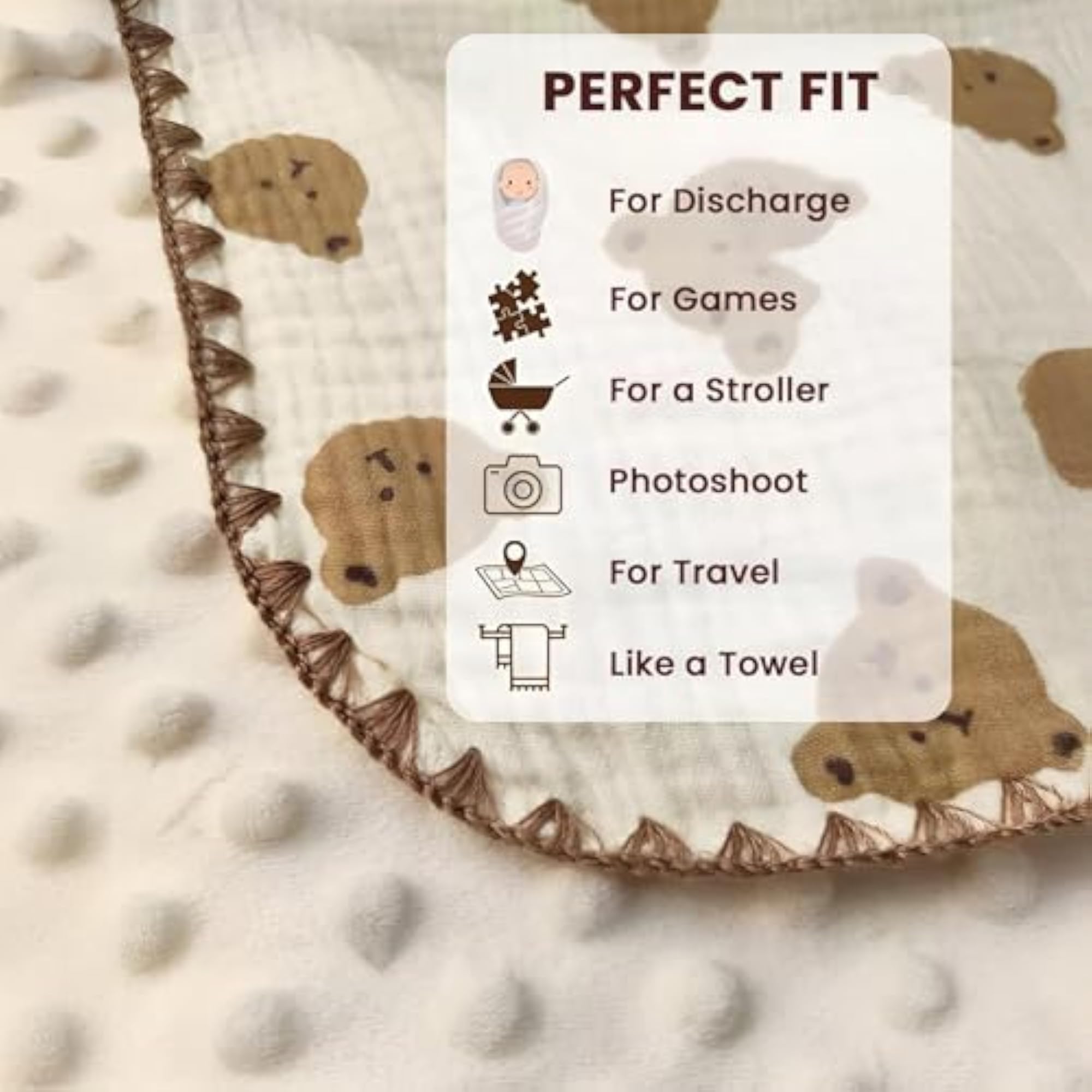 Tinitot Muslin Bubble Blanket for Baby 6 Layer Cotton Soft Breathable Swaddle