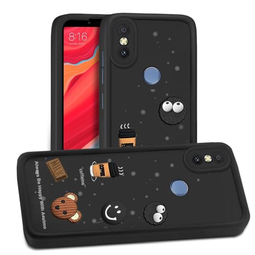 Image of AESTMO Back Case Cover for Redmi Y2 Cover | Cute Fun Cartoon 3D Ball | Coffee Silicone Case | Full Body Protection | Camera Protection Back Cover for Redmi Y2 (Black)