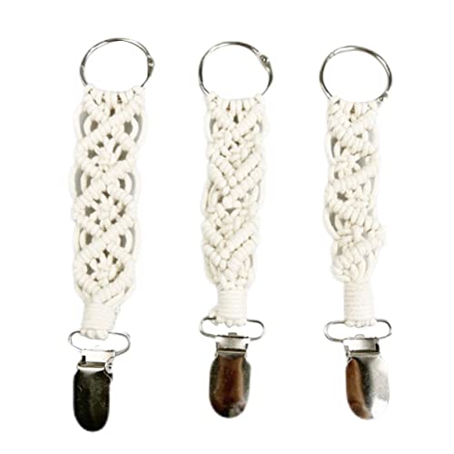 Travel Hat Clip, 3Pcs Woven Fabric Hat Clips Hat Keeper Cap Clips Attacher for Baggage Scarf Outdoor Activities Travel Accessory Chains, Weiß, Modisch Cover