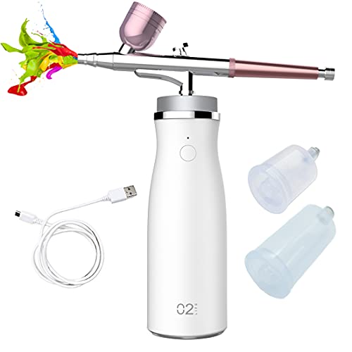 Airbrush Kit, Cordless Airbrush Makeup Kit, Portable Airbrush Gun with Compressor Kit, Handheld Spray Gun for Cake Decoration Art Painting Nail Design Model Coloring Tattoo Graffiti Graphic