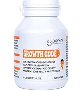 Biogency 1 Pack Growth Code Natural Growth Supplement for Children and Teens - Vitamins D3, K2, N...
