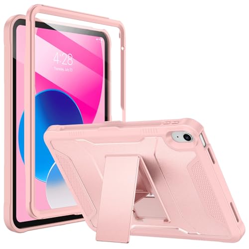 Soke Case for iPad (A16) 11th Generation 11-inch 2025, iPad 10th Generation 10.9-inch 2022, with Built-in Screen Protector and Kickstand, Rugged Full Body Protective Cover - Pink Sand