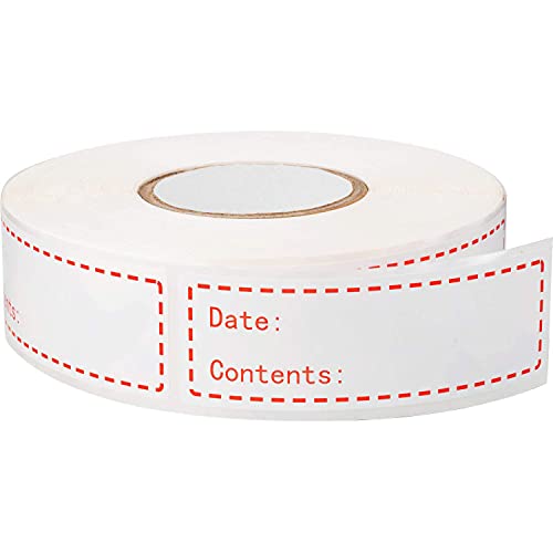 Preisvergleich Produktbild 200 Stücke Gefrieretiketten, Lebensmittelspeicher Gefrierschrank Selbstklebende Aufkleber Abnehmbarer Kühlschrank Date Etiketten praktische Klebeetiketten Zum Beschriften- 5 x 2,5cm, Rot