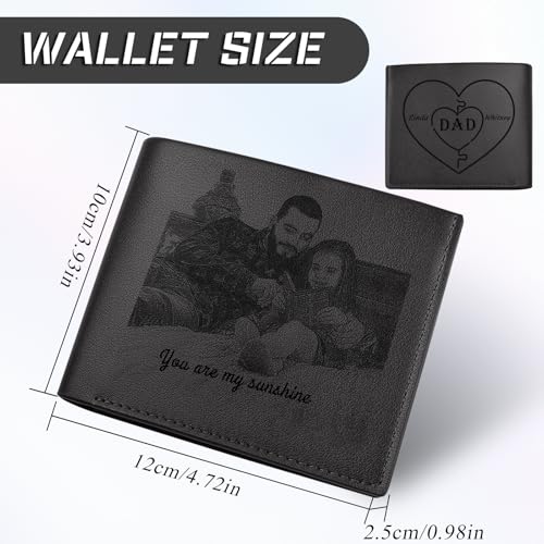 Personalised Men's Wallets, Custom Engraved Wallets, Photo Wallets, Men's Leather Trifold Wallets, Gifts for Father, Husband, Son, BF, Friends2