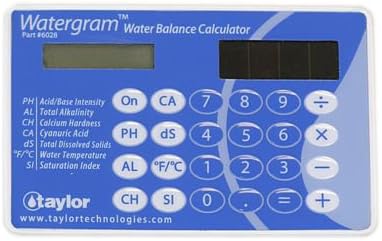 Taylor Technologies 6028 Pool Test Kit, Electronic Watergram Calculator Solar-Powered That Calculates The Saturation Index Of Pool & Spa Water