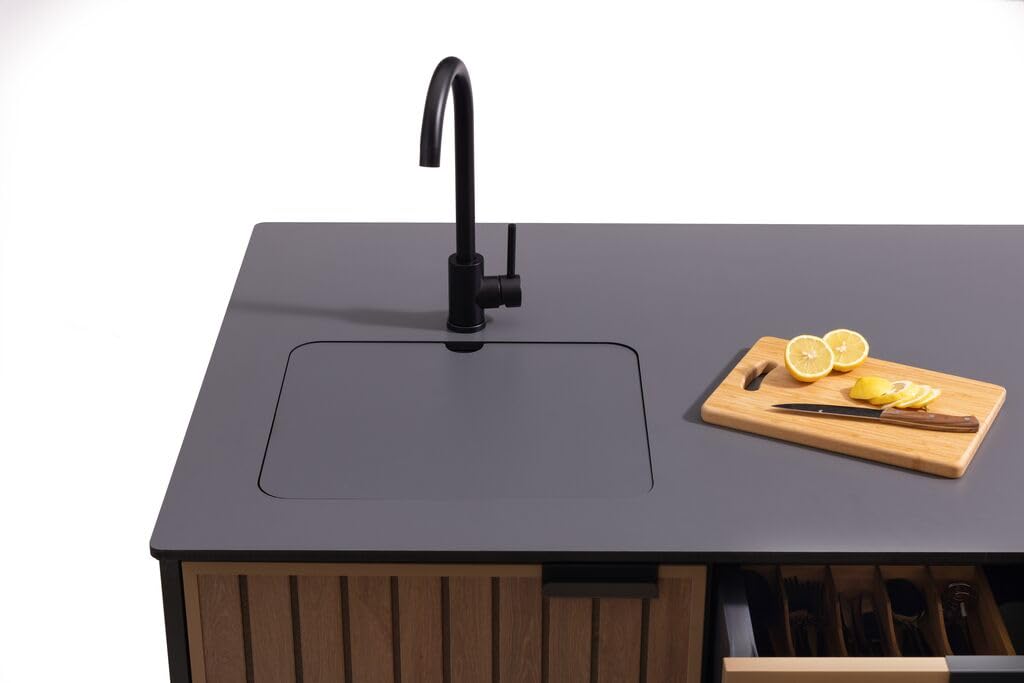 Keter Signature Compact Outdoor Küche, Venetian Braun, 168,5×85×94,8 cm, HPL-Arbeitsplatte, Wetterfest