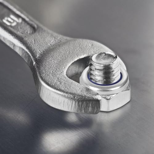 FOMGIIN Sechskantmuttern Muttern M5, 10 Stück Selbstsichernd Sicherungsmuttern 304 Edelstahl Mutter Selbstsichernde Stoppmutter, DIN985 A2 V2A Sechskant Edelstahlmutter Stoppmuttern Kontermuttern