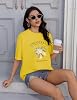 CMTOP Women’s Oversize T-Shirt Summer Tops Cotton Short Sleeve Round Neck T Shirts Lemon Graphic Tee Shirts Casual Baggy Tops Blouse (Yellow, M) #2