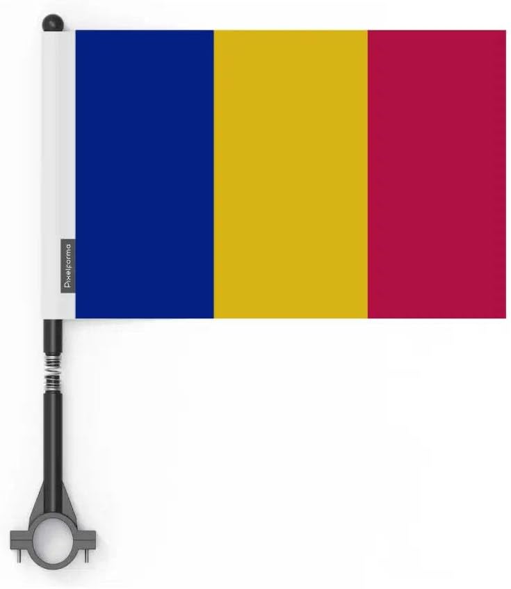 Chad Bicycle Flag Polyester 50 Pieces 14 x 21 cm