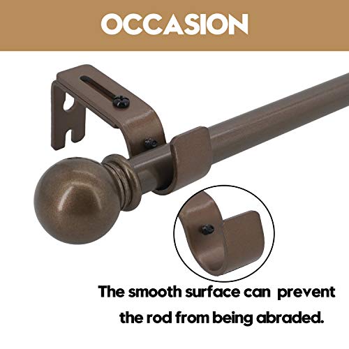 Addgrace Adjustable Curtain Rod Bracket, Fits Up To 1 Inch Curtain Rod, Set Of 6, Sturdy Extendable Curtain Rod Holder, Metal Single Rod Bracket For Wall (Bronze) #TOP6
