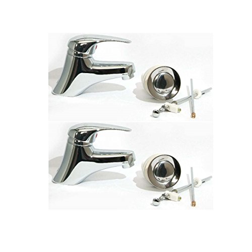 Preisvergleich Produktbild 2x Set Waschtischarmatur Einhebelmischer Mischbatterie Wasserhahn Bad