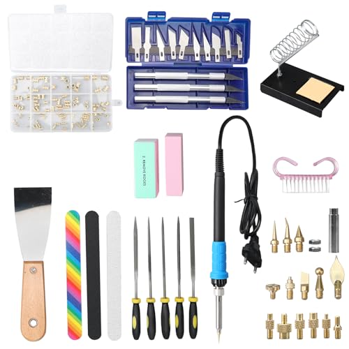 3D drucker zubehör Werkzeugsatz, Heat Set Trims für 3D Druck,Heat Set Einsätze Werkzeug, Lötkolbensatz mit digitaler Temperaturregelung, Lötkolbenspitzen, Gewindeeinsätze, Tranchiermesser