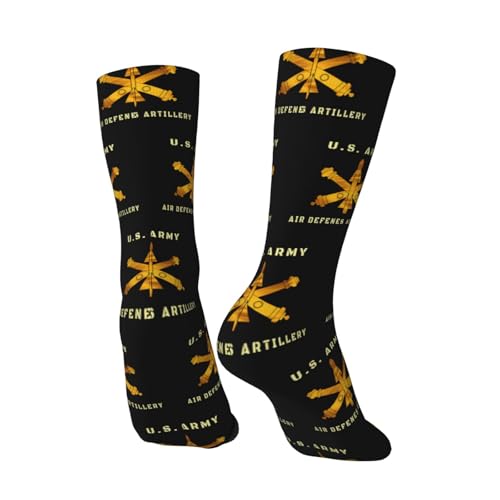 US Branch Air Defense Artillery Adult Polyester Crew Socks Breathable Moisture-Wicking Athletic Running Gym64