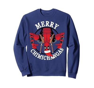 Marvel Deadpool Navidad Merry Chimichangas Sudadera | Ya disponible en tu tienda friki favorita! En mundofriki.es!