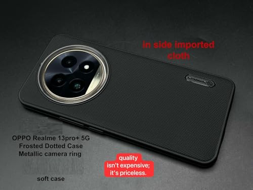Image of Back Cover Case for Oppo A3x 5G Slim & Lightweight | Ultra-Premium Dotted Design | Camera Protection Bump | Fabric Texture Back Case CoverOppo A3x 5G (PC & TPU, Black)