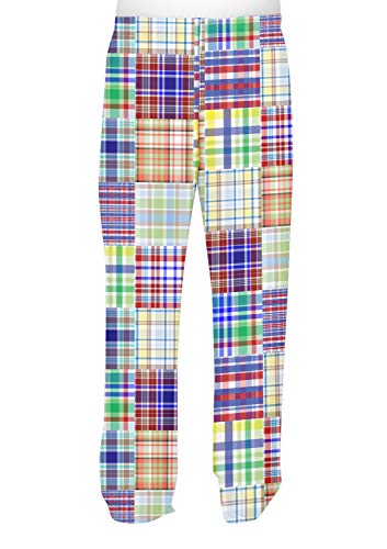 Blue Madras Plaid Print Mens Pajama Pants3