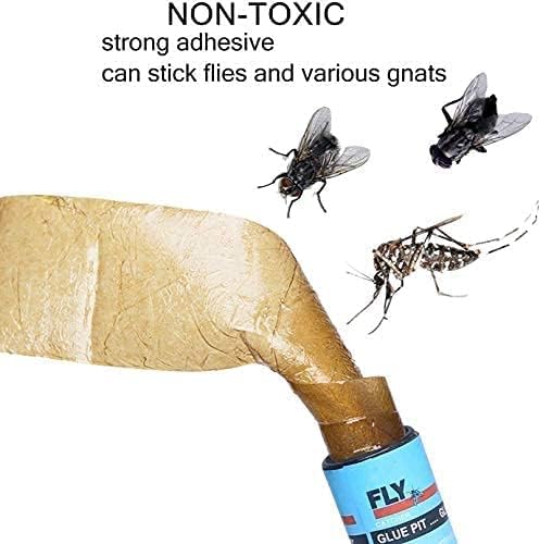 20Pcs Sticky Fly Traps, Insect & Fruit Gnat Sticky Traps, Fly Catcher Fly Ribbon for Indoors and Outdoor, Non Toxic Hanging Fly Strips Pest Control for Home