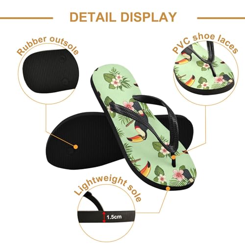 Burbuja Tropical Toucans Flip Flops for Women Men, Soft Thong Sandals Rubber Slippers for Pool Beach Essentials3