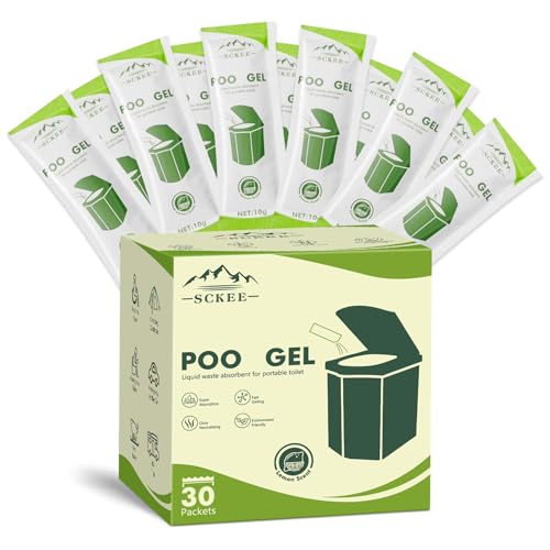 Sckee 30 Packets Poo Gel for Portable Toilet, Portable Toilet