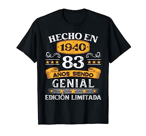 83 Años Cumpleaños Regalo Hombre Hecho En 1940 Hecho En 1940 Camiseta