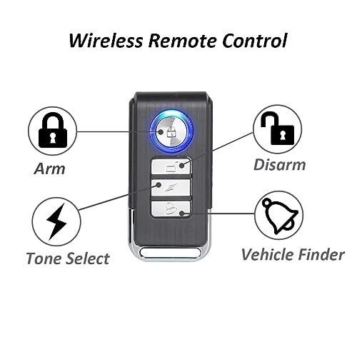 Image of Alarm Wireless Bicycle Motorcycle Lock Waterproof Anti-Theft Security Sensor System with 113dB Super Loud Sound 7 Level Sensitivity 2 Remote Control for Bike Car Scooter Vehicles