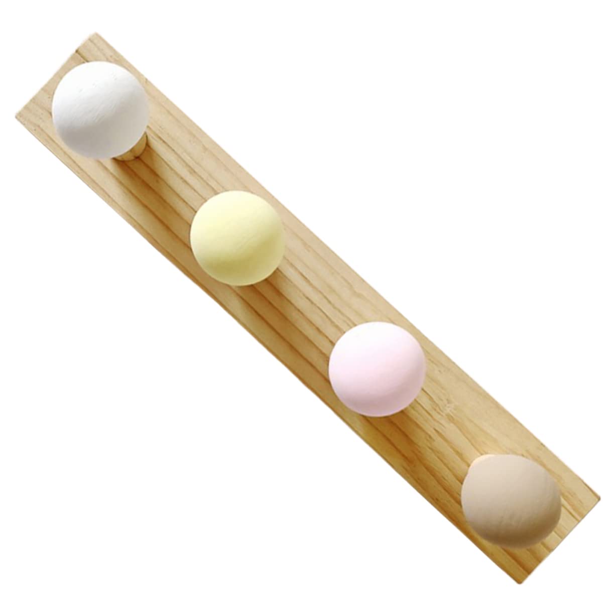 SOLUSTRE Coat Hat Hanger 4-Hook Wooden Wall Mount Rack Hat Holder Home Supplies