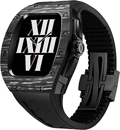 Kit Mod en Fibre de Carbone pour Apple Watch 45mm | Bracelet Luxe Homme