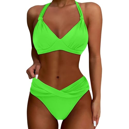 Genérico Conjuntos de Bikinis para Mujer,Sexy Verano Conjunto Ajustable Dos Piezas Ropa Baño Swimwear Reductor Estampado Brasileño Bañador Vacaciones Hawai Tropicales