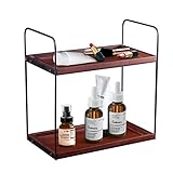 Wooden Under Sink Organizer, Countertop Storage Shelf for Bathroom Kitchen, 2-Tier Wood Organizers...