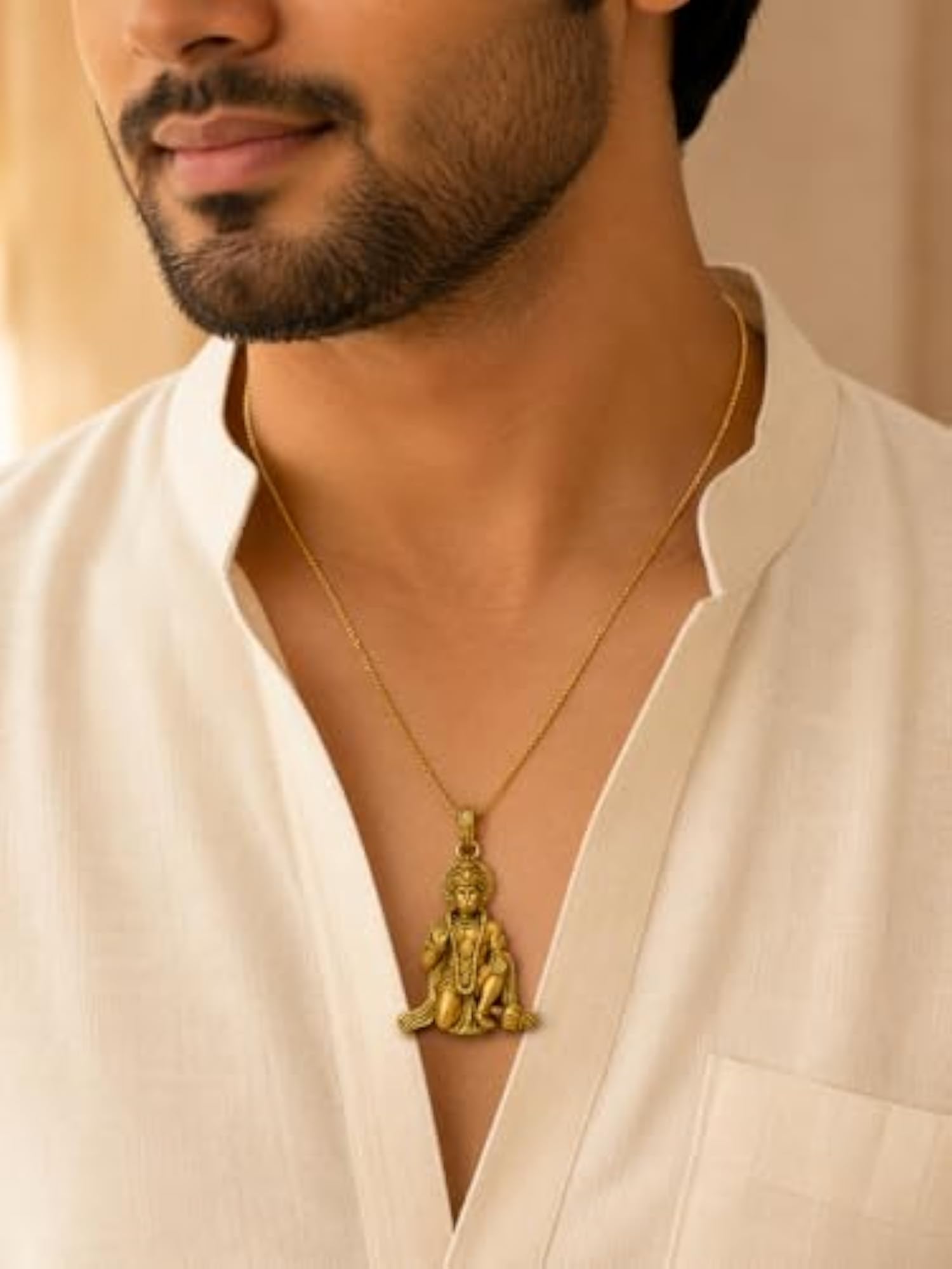 Hanuman Ji Gold Plated Brass Pendant