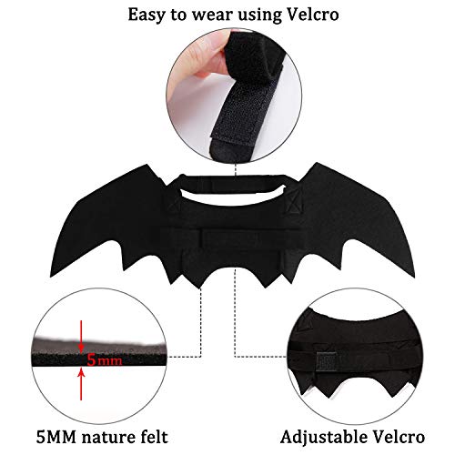 Brocarp Cat Bat Wings, Halloween Costumes Cat Clothes, Pet Apparel for Small Cats, Cute Kitten Costume Dress up Accessories for Festival Party Cosplay Decoration (Black)