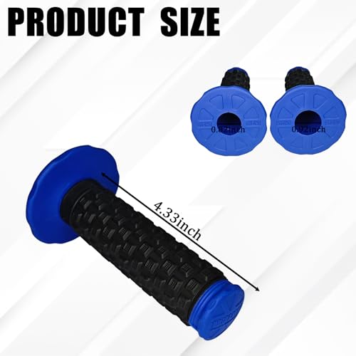 Image of 2PCS Motorcycle Handlebar Grips, 7 /8 inch Anti-Slip Dirt Bike Grips, Universal Motocross ATV Rubber Pillow Top Grips for CR80R /85R,CRF150R, CR125R /250R,CRF450R, CRF150F CRF230F CRF450F(Blue)