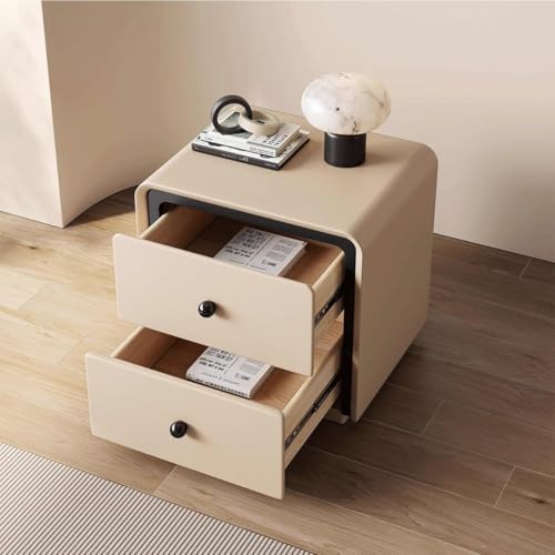 Wooden Nightstand - Floorstanding Bedside Table & End Table for Small Spaces - Space-Saving Bedside Cabinet & Side Tables for Living Room (45cm)