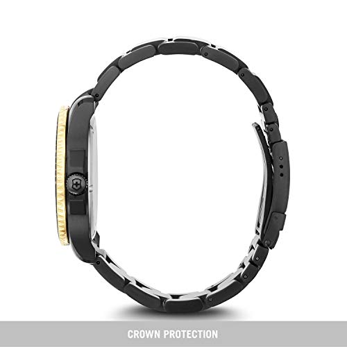 Victorinox Swiss Analog - Black Dial with Stainless Steel PVD Bracelet and PVD Case, Stylish Quartz Wrist Watch for Men - Maverick (43 mm) - Image 3