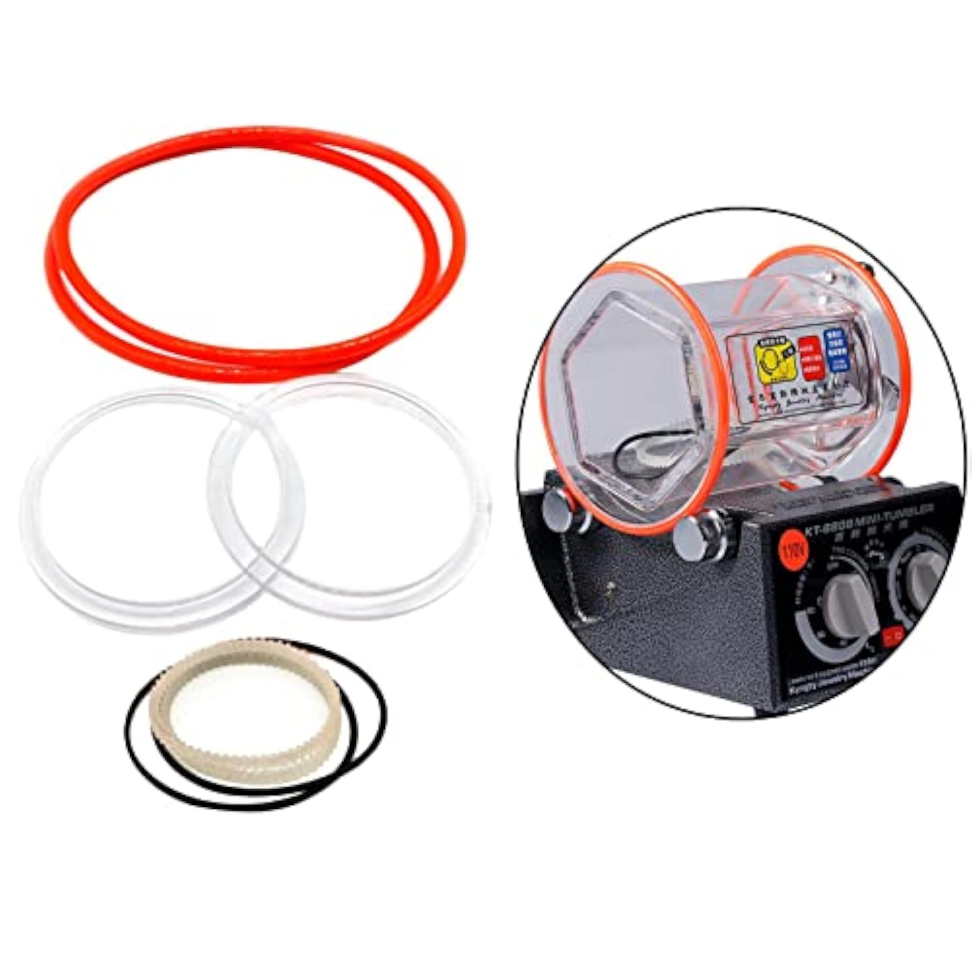 12x Rubber Chain Replacement Dentate Timing Bels Jewelry Rotary Tumbler