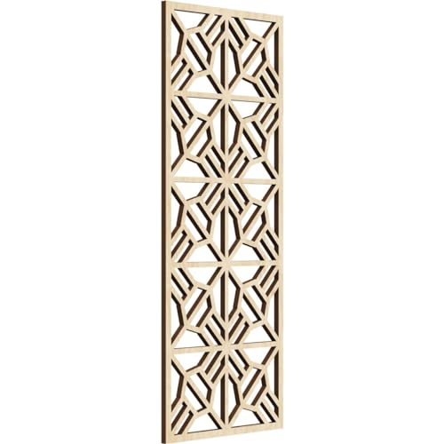 Image of Auburn Decorative Pierced Fretwork Wood Wall Panels, 9 3 /8 inchW x 24 3 /8 inchH x 1 /4 inchT, Birch