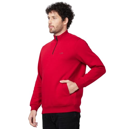 Image of Spykar Blended High Neck Full Sleeve Sweatshirt for Men