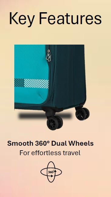Image of Skybags Autumn Polyester 8 Wheels Trolley Bag with Anti-Theft Zipper & 3-Digit Lock | 5 Year Warranty (Black, Large (78 cm))
