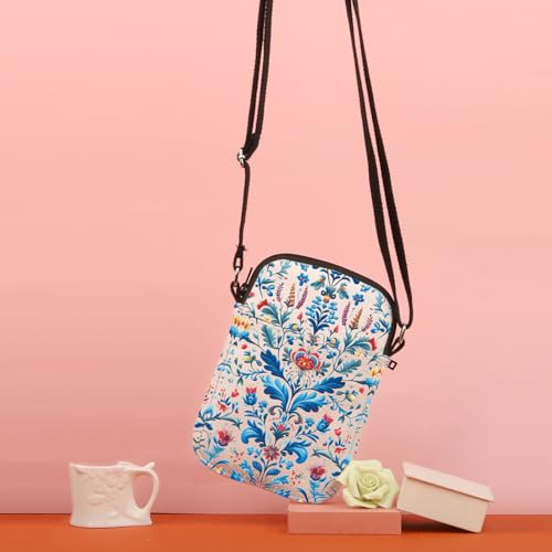 TSOTMO Swedish Folk Art Floral Crossbody Bag Scandinavian Gift Nordic Shoulder Bag Sweden Gift for Women4