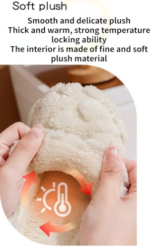 Women Slippers Solid Color Fuzzy Slippers Soft Plush Winter Thick-soled Anti-skid Warm-keep House Shoes Cotton Slippers 6
