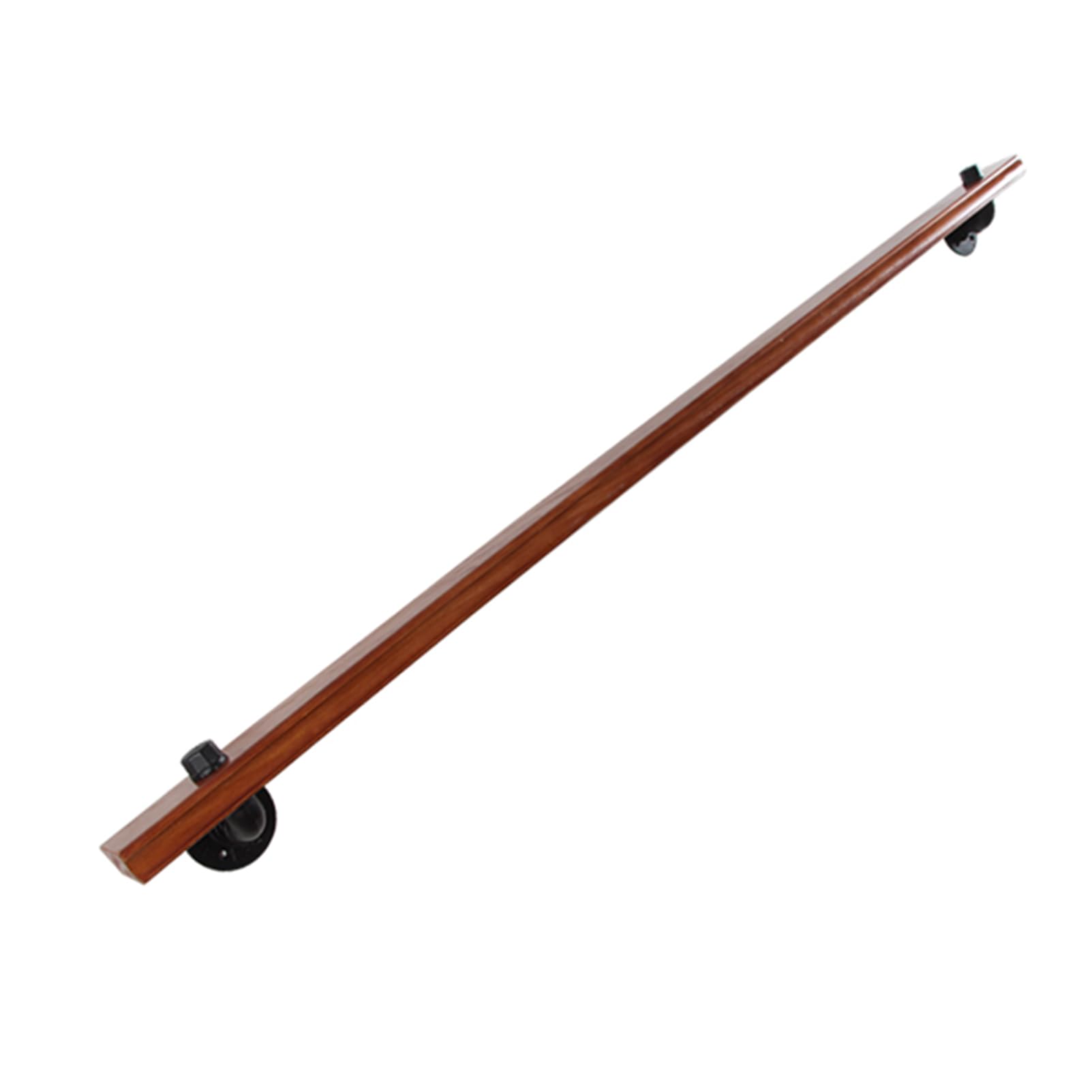 Holz Handlauf Treppen Handläufe Treppengeländer Innen Außen Handläufe für Treppen Wandhalterung Treppenhandlauf für Altere Behinderte Kinder Handlauf Rutschfeste mit Zubehör (110CM)