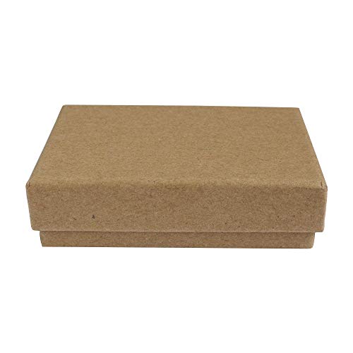 Emartbuy Set of 96 Brown Cardboard Jewellery Pendant Boxes, Ring Boxes, Gift Box for Anniversaries, Weddings, Birthdays Size - 9 cm x 7 cm x 2.5 cm