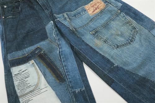 Men Vintage Streetwear Y2K Wide Leg Jean Trouser Baggy Denim Pants2