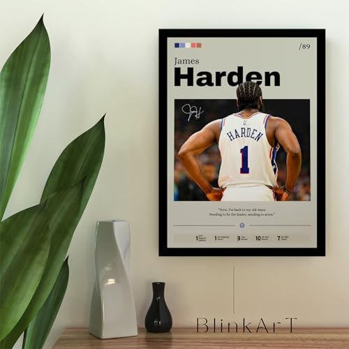 Image of BLINKART Jaylen Brown | Nba Basketball Player | Synthetic Wood Photo Framed Wall Hanging Poster For Room & Office Bedroom Living Boys And Girl Room Home Wall Hanging | 12x18 Inches