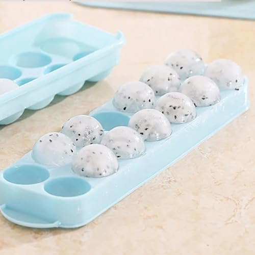 Molde para cubos de hielo esféricos de plástico azul miniatura 3