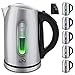 T24 Edelstahl Wasserkocher 1,7 L mit Temperatureinstellung 2200W, LED Beleuchtung-Farbe je nach Temperaturwahl | 2 Std Warmhaltefunktion | Kalk-Filter