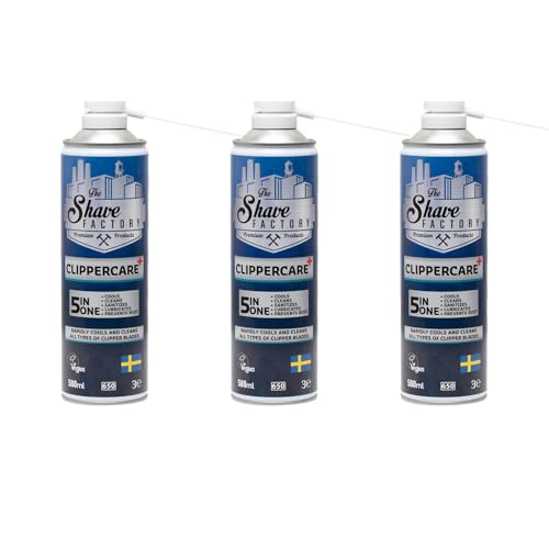 Spray Desinfectante Profesional 5 En 1 Para Máquinas Cortapelos Pack Ahorro 3x500ml Enfría Limpia Lubrica Desinfecta Previene Óxido Ideal Uso Intenso Barberos Peluquerías Alta Durabilidad Vegano