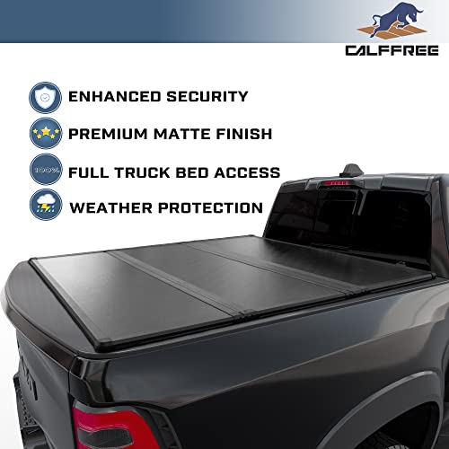 Calffree Hard Folding Truck Bed Tonneau Cover|Cfht-011|Fits 2009-2023 Dodge Ram 1500 5' 7" Bed Without Ram Box (67.4") #TOP2